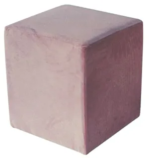 Pouf Cubo Cm 40 Velluto Rosa Antico