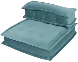 Divano Modulare Cuscino Suolo Velluto Azzurro